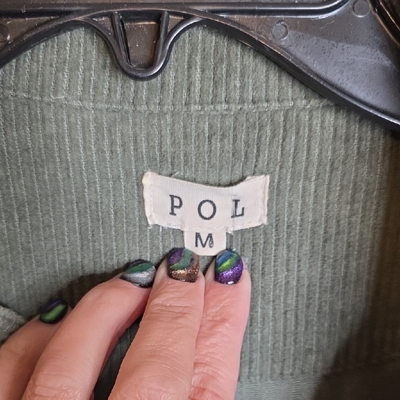 POL Olive Corduroy Shirt Jacket Size MEDIUM - Picture 3 of 5